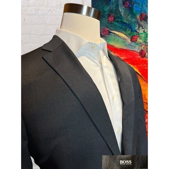 Hugo Boss 42L 32x33 Gray Virgin Wool Super 110 High Quality 2 Piece Suit Set - Picture 4 of 14